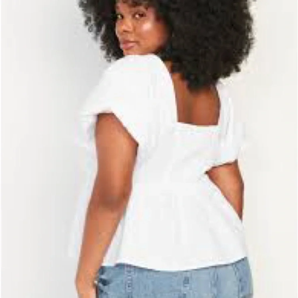 Old Navy White Puff Sleeve Blouse